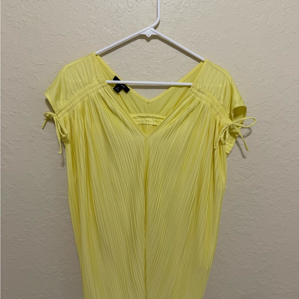 Alfani Light Yellow Pleated Blouse